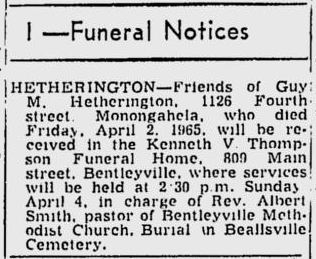 Guy M. Hetherington obit